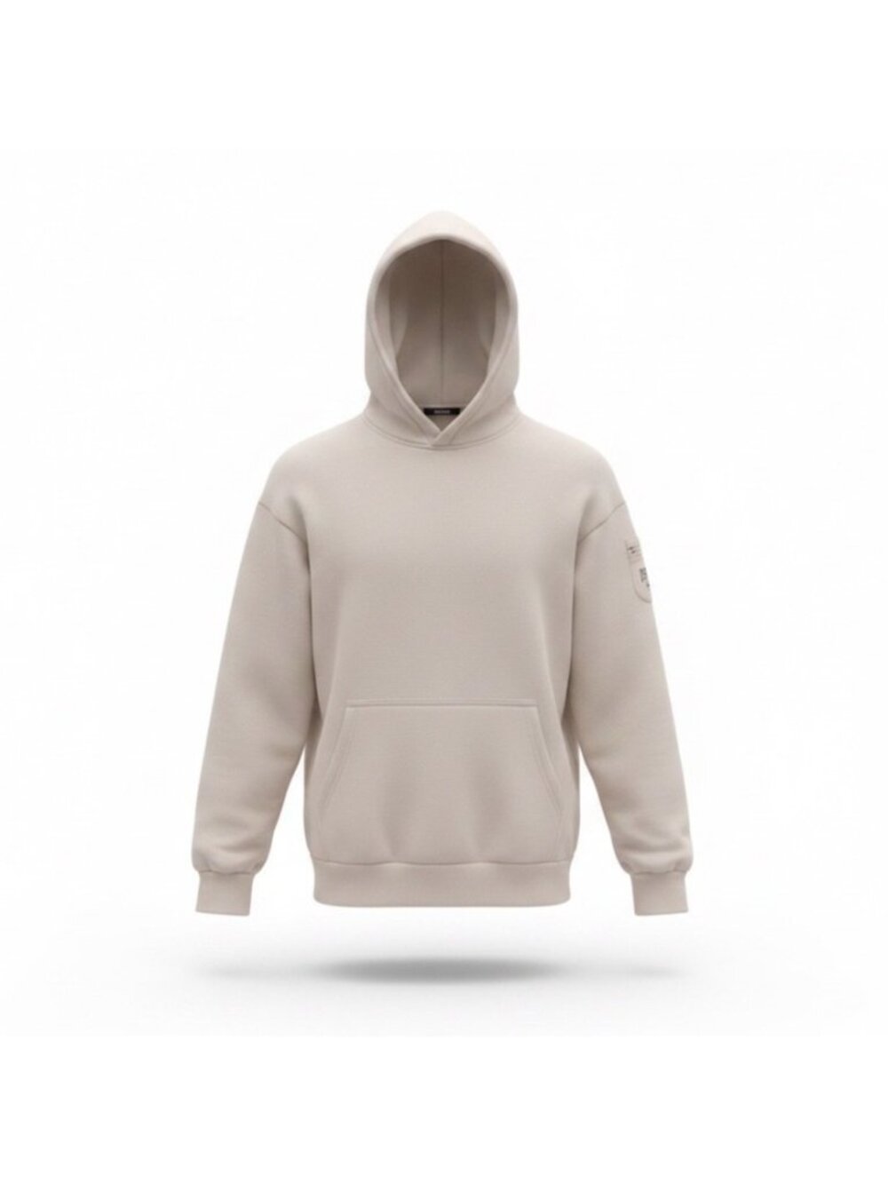 Comfrt Unisex Beige Hoodie Casual Pullover Kangaroo Pocket Size M